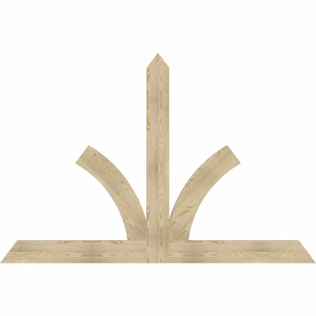 Ekena Millwork Richland Rough Sawn Timber Gable Bracket, Douglas Fir, 84"W x 56"H x 2"D x 6"F, 16/12 Pitch GBW084X56X0206RIC00RDF